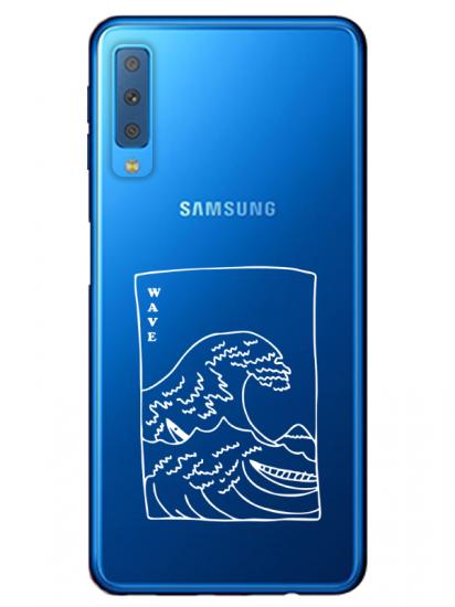 Samsung A7 2018 Kanagawa Wave Şeffaf Telefon Kılıfı