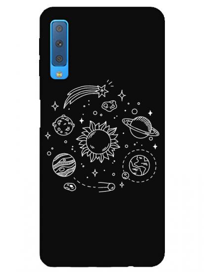 Samsung A7 2018 Gezegen Siyah Telefon Kılıfı