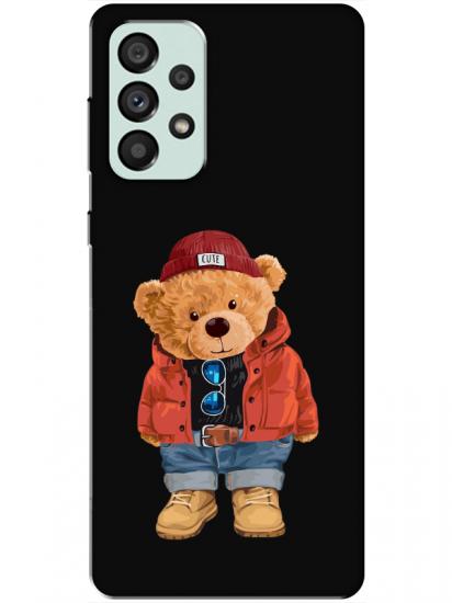 Samsung A73 Teddy Bear Siyah Telefon Kılıfı