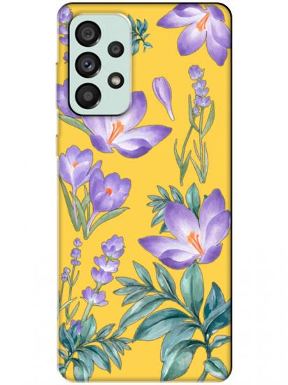 Samsung A73 Kış Çiçeği Sarı Telefon Kılıfı