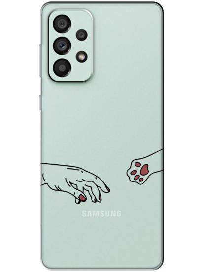 Samsung A73 Hand And Paw Şeffaf Telefon Kılıfı