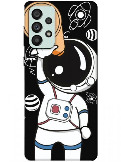 Samsung A73 Astronot Siyah Telefon Kılıfı