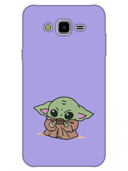 Samsung J7 Baby Yoda Lila Telefon Kılıfı