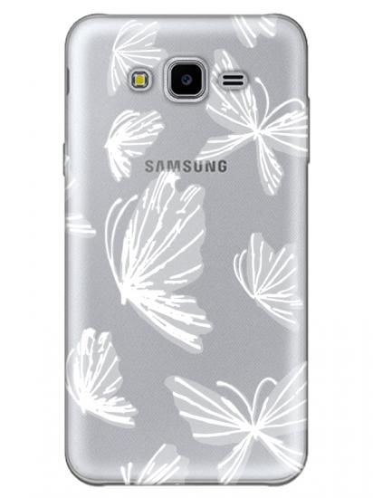 Samsung J7 Kelebek Şeffaf Telefon Kılıfı