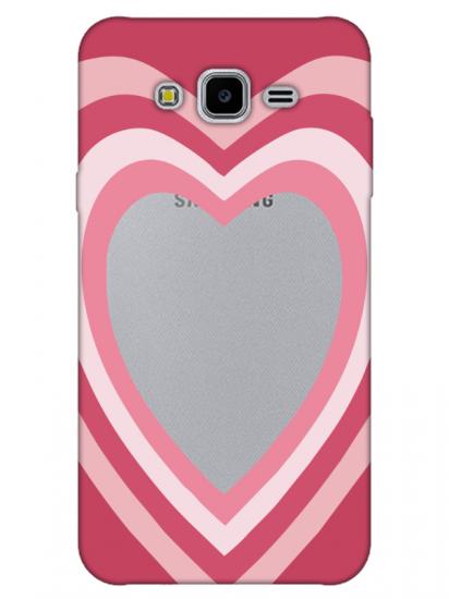 Samsung J7 Estetik Kalp Şeffaf Telefon Kılıfı