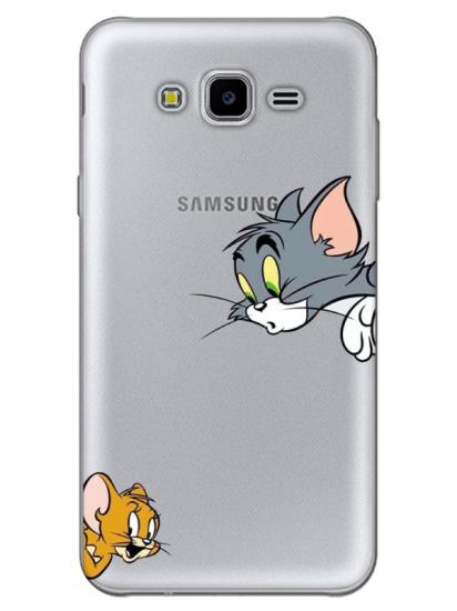 Samsung J7 Core Tom And Jerry Şeffaf Telefon Kılıfı