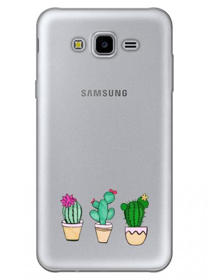 Samsung J7 Core Kaktüs Şeffaf Telefon Kılıfı