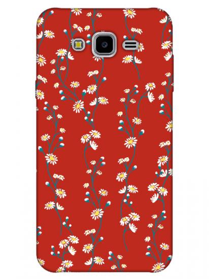 Samsung J7 Core Papatya Sarmaşığı Kırmızı Telefon Kılıfı