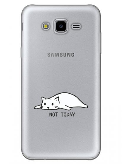 Samsung J7 Core Not Today Kedi Şeffaf Telefon Kılıfı