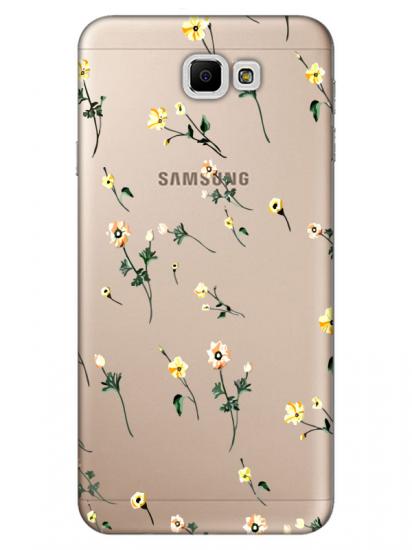 Samsung J7 Prime Çiçekli Şeffaf Telefon Kılıfı