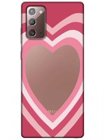 Samsung Note 20 Estetik Kalp Şeffaf Telefon Kılıfı