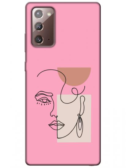 Samsung Note 20 Women Art Pembe Telefon Kılıfı