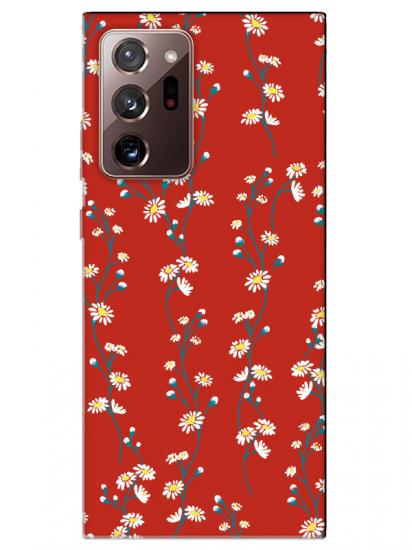 Samsung Note 20 Ultra Papatya Sarmaşığı Kırmızı Telefon Kılıfı