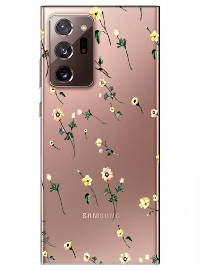Samsung Note 20 Ultra Çiçekli Şeffaf Telefon Kılıfı