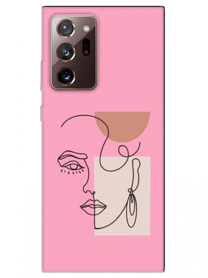 Samsung Note 20 Ultra Women Art Pembe Telefon Kılıfı