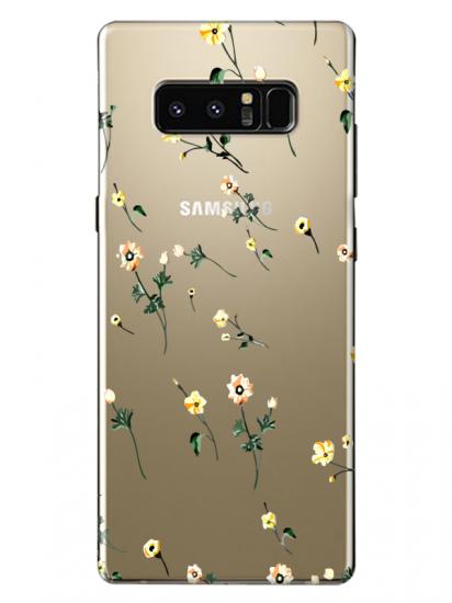 Samsung Note 8 Çiçekli Şeffaf Telefon Kılıfı