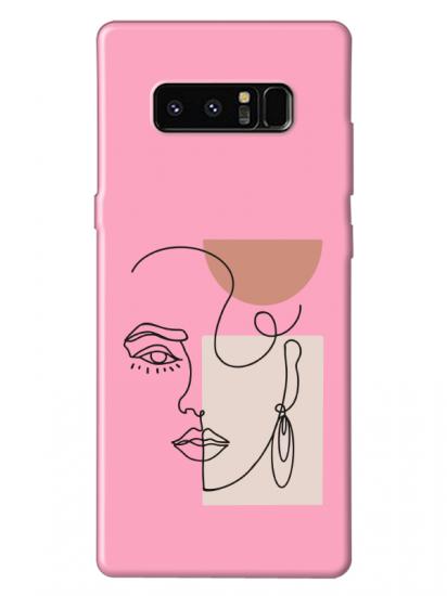 Samsung Note 8 Women Art Pembe Telefon Kılıfı