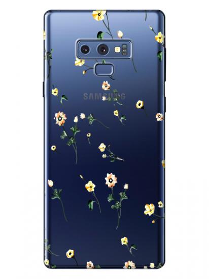 Samsung Note 9 Çiçekli Şeffaf Telefon Kılıfı