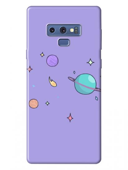 Samsung Note 9 Gezegen Tasarım Lila Telefon Kılıfı