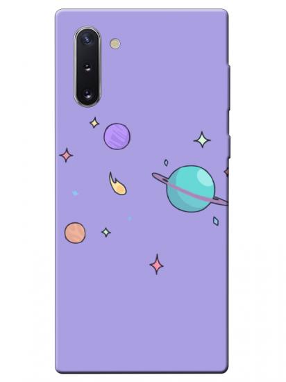 Samsung Note 10 Gezegen Tasarım Lila Telefon Kılıfı