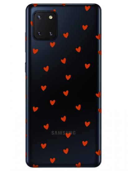 Samsung Note 10 Lite Minik Kalpler Şeffaf Telefon Kılıfı