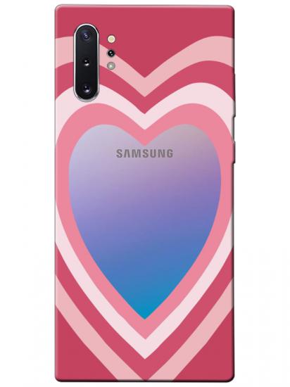 Samsung Note 10 Plus Estetik Kalp Şeffaf Telefon Kılıfı