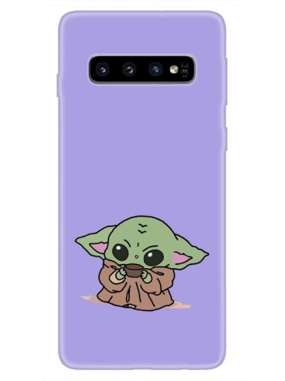 Samsung S10 Baby Yoda Lila Telefon Kılıfı