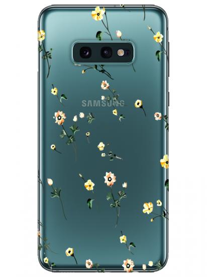 Samsung S10e Çiçekli Şeffaf Telefon Kılıfı