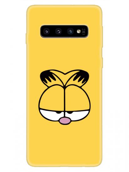 Samsung S10 Plus Garfield Sarı Telefon Kılıfı