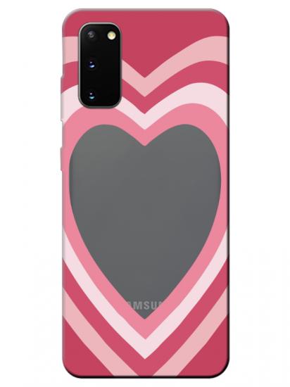Samsung S20 Estetik Kalp Şeffaf Telefon Kılıfı