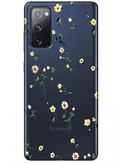 Samsung S20 FE Çiçekli Şeffaf Telefon Kılıfı