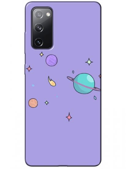 Samsung S20 FE Gezegen Tasarım Lila Telefon Kılıfı