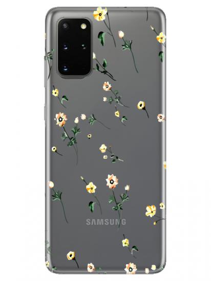 Samsung S20 Plus Çiçekli Şeffaf Telefon Kılıfı