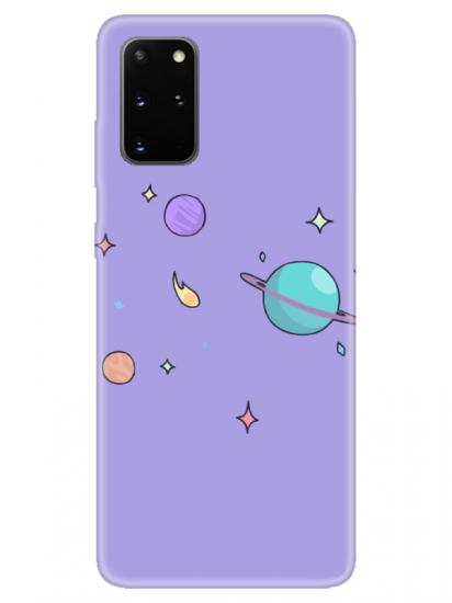 Samsung S20 Plus Gezegen Tasarım Lila Telefon Kılıfı