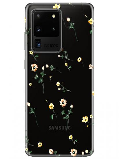 Samsung S20 Ultra Çiçekli Şeffaf Telefon Kılıfı