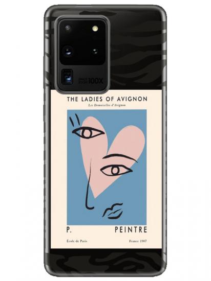 Samsung S20 Ultra Zebra Picasso Şeffaf Telefon Kılıfı