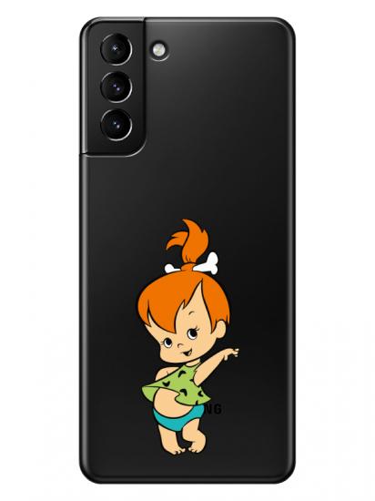 Samsung S21 Taş Devri Kız Bebek Şeffaf Telefon Kılıfı