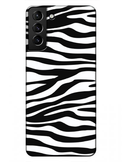 Samsung S21 Zebra Desen Siyah Telefon Kılıfı