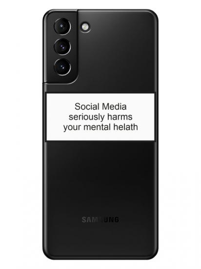 Samsung S21 Social Media Şeffaf Telefon Kılıfı