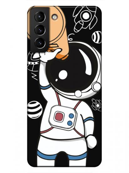 Samsung S21 Astronot Siyah Telefon Kılıfı