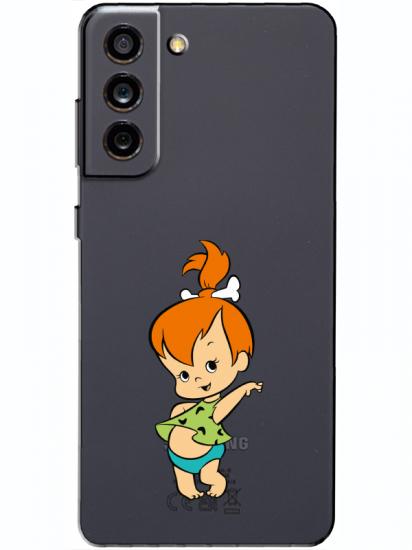 Samsung S21 FE Taş Devri Kız Bebek Şeffaf Telefon Kılıfı