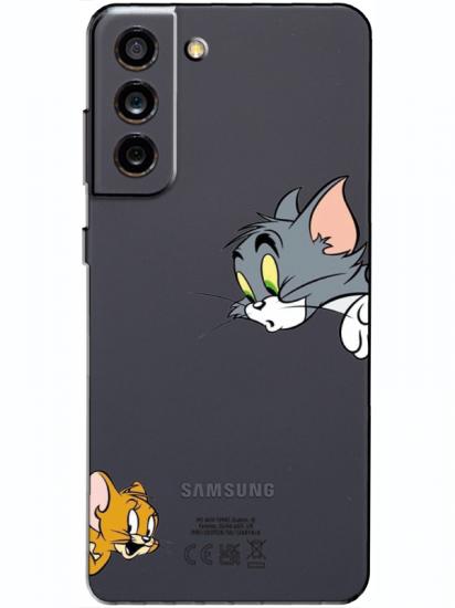 Samsung S21 FE Tom And Jerry Şeffaf Telefon Kılıfı