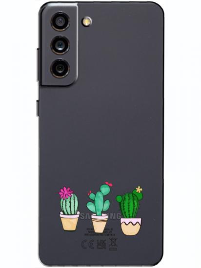 Samsung S21 FE Kaktüs Şeffaf Telefon Kılıfı