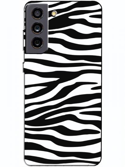 Samsung S21 FE Zebra Desen Siyah Telefon Kılıfı
