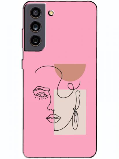 Samsung S21 FE Women Art Pembe Telefon Kılıfı