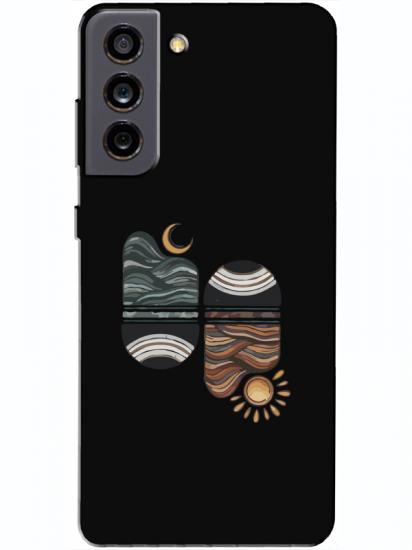 Samsung S21 FE Sunset Wave Siyah Telefon Kılıfı