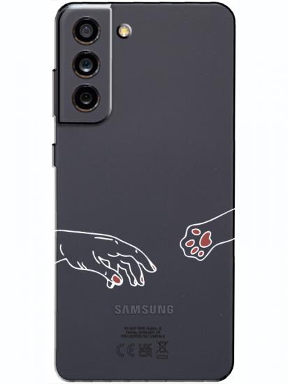 Samsung S21 FE Hand And Paw Şeffaf Telefon Kılıfı
