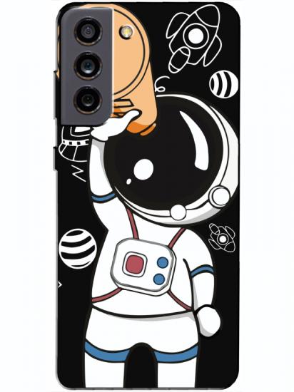 Samsung S21 FE Astronot Siyah Telefon Kılıfı