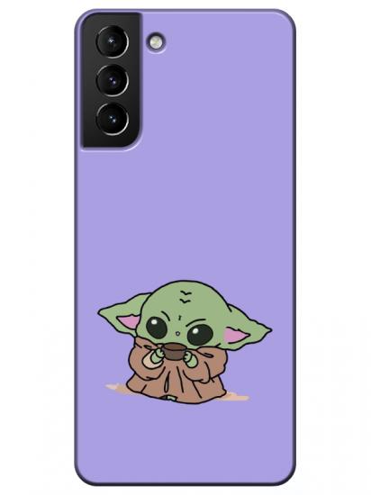 Samsung S21 Plus Baby Yoda Lila Telefon Kılıfı