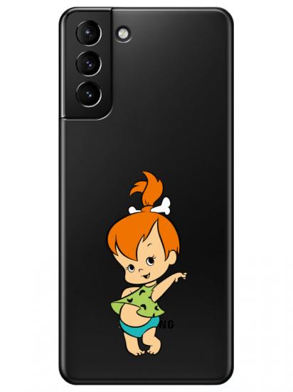 Samsung S21 Plus Taş Devri Kız Bebek Şeffaf Telefon Kılıfı